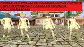 Russel Hobbs de Gorillaz de colaboración de Fortnite CON EXPRESIONES FACIALES EN BOCA Y CEJAS